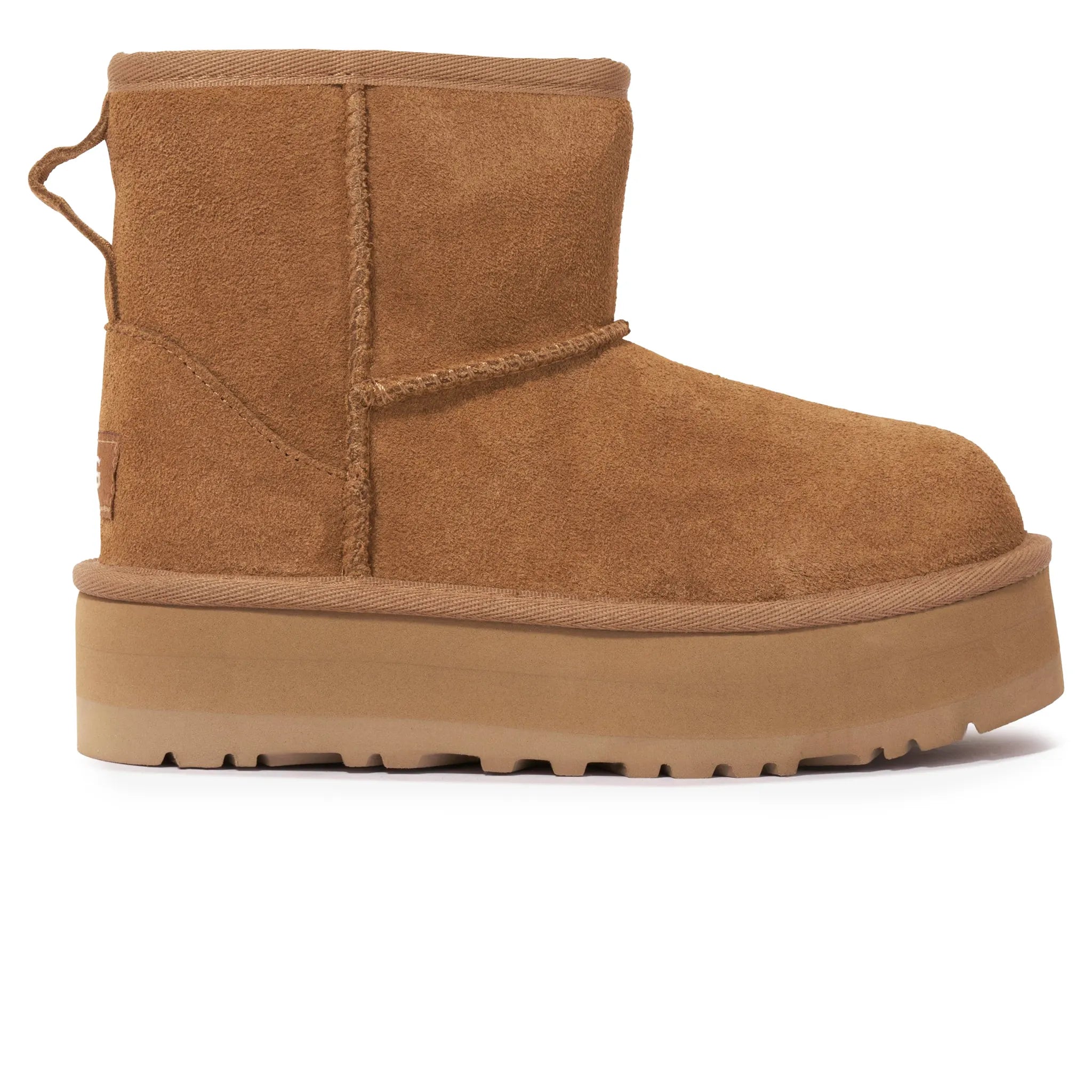 Side View of UGG Classic Mini Platform Girls Brown Boots UGGA3022154234
